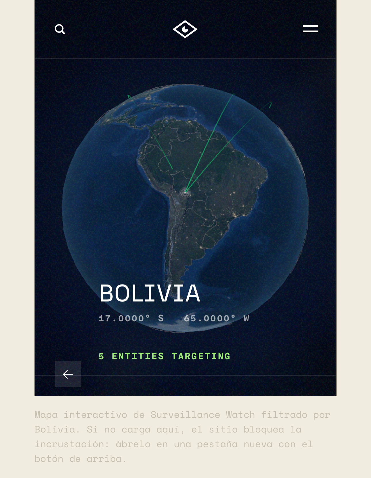 Cinco empresas de vigilancia operan sobre Bolivia.